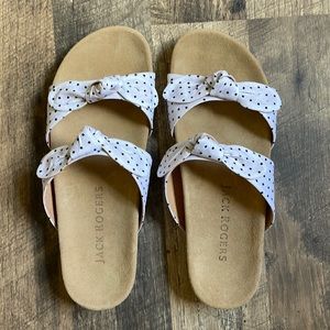 Jack Rogers ‘Rose’ double knot dot bow tie sandals